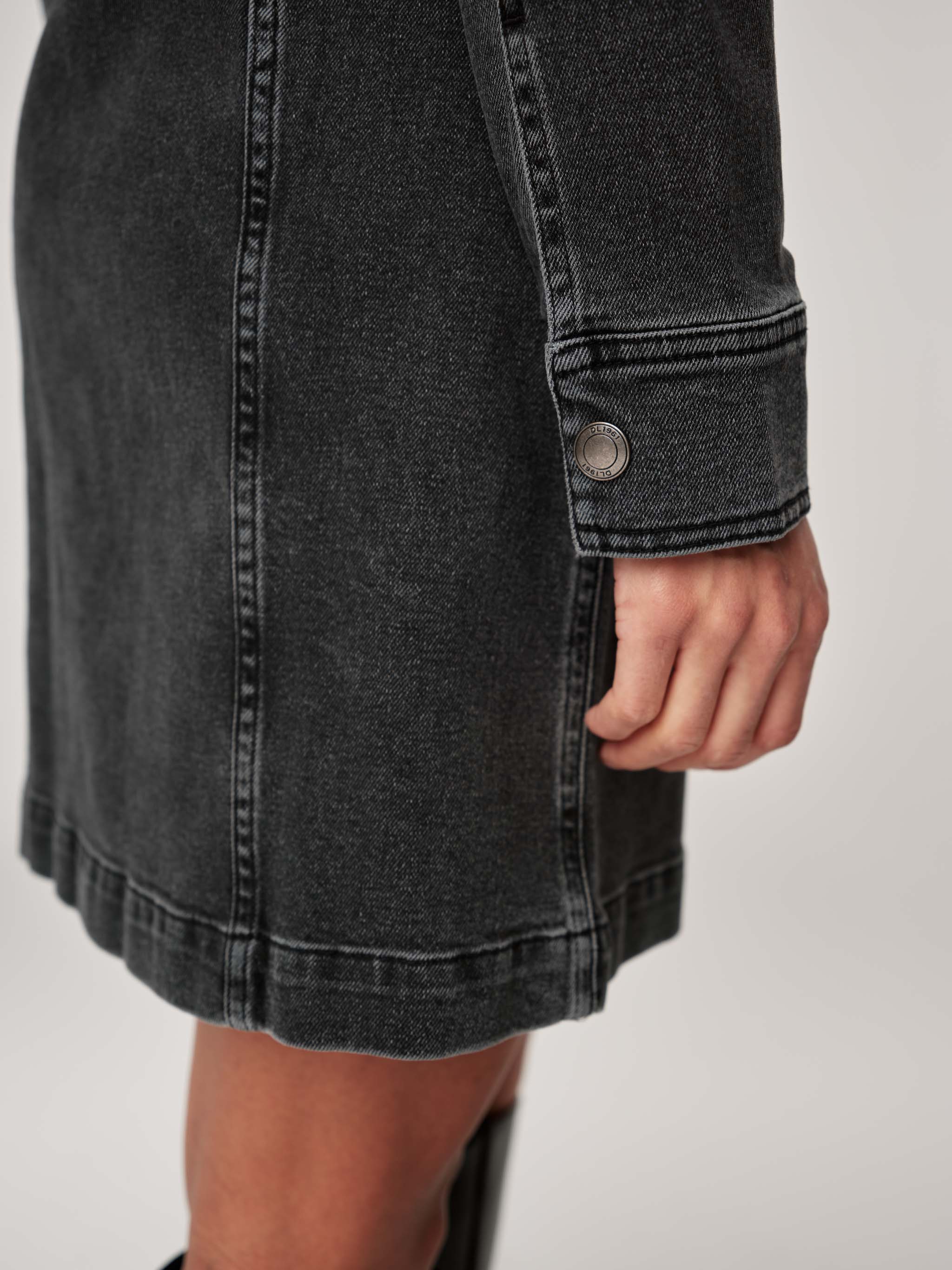 Payton Denim Dress Long Sleeve Mini | Lt. Nightshade