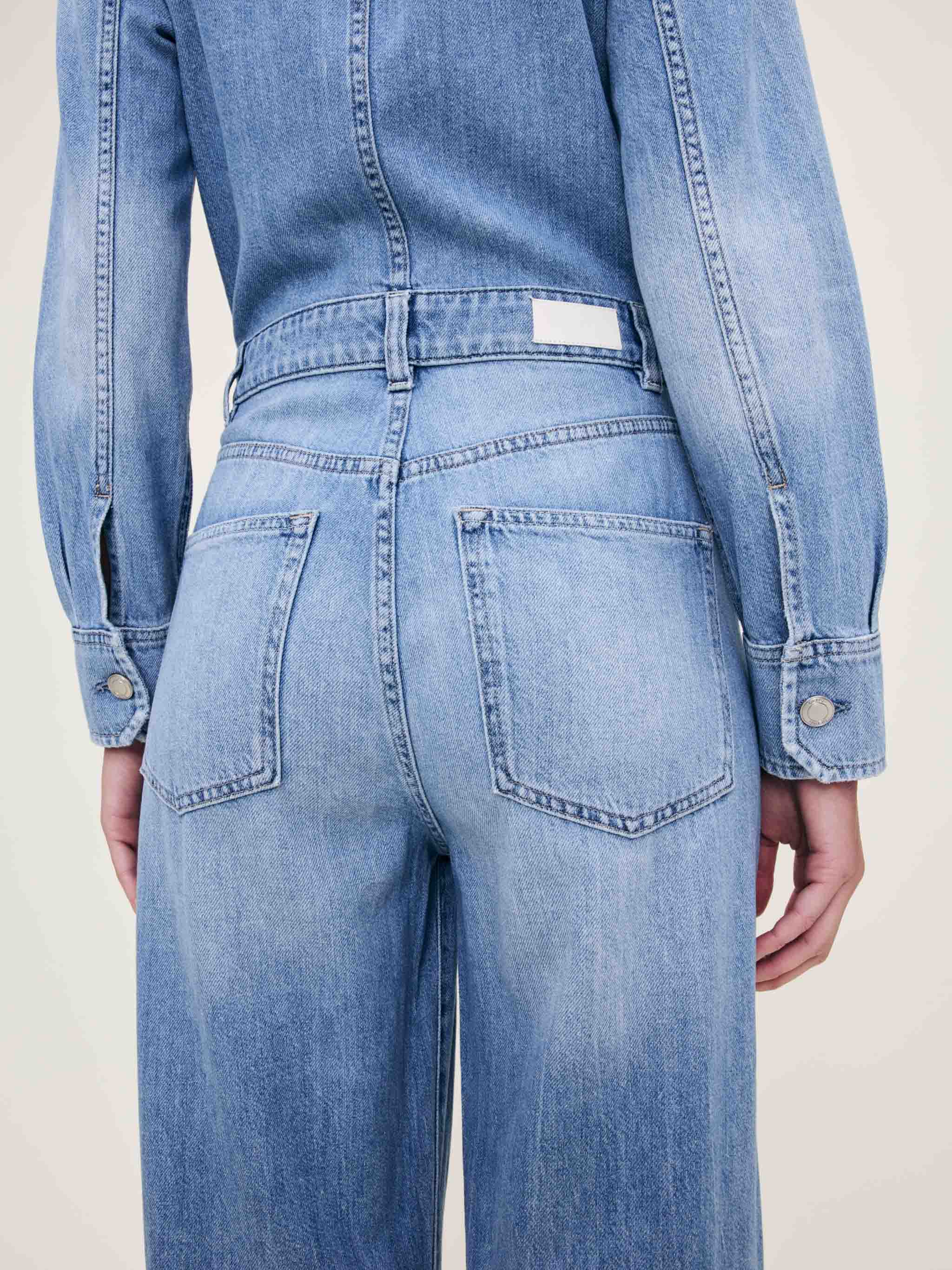 Women's Longsleeve Blue Denim Jumpsuit