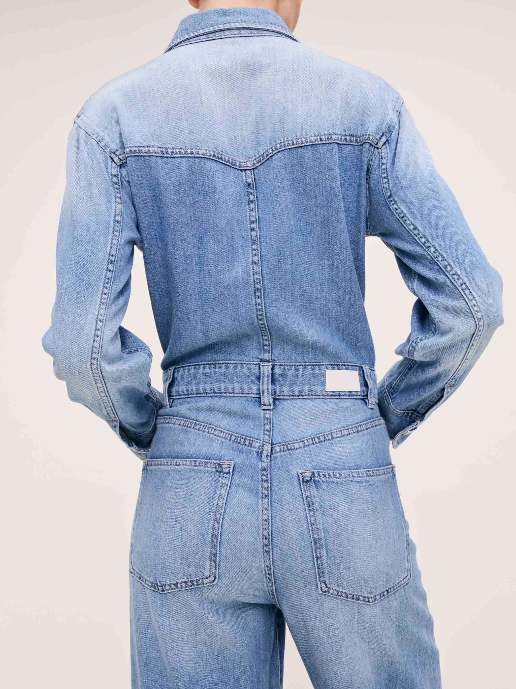 Women's Longsleeve Blue Denim Jumpsuit