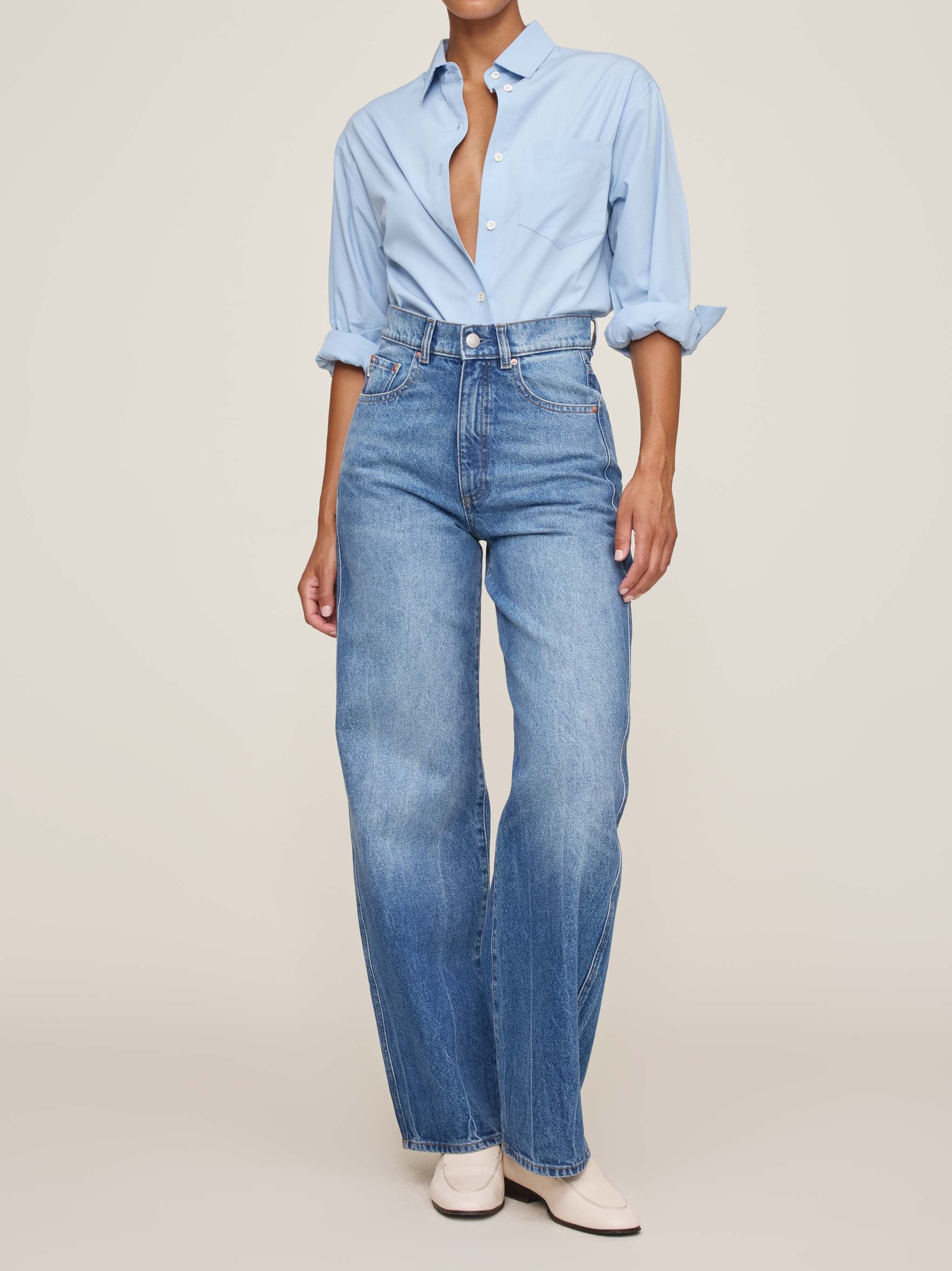 Faye Oversized Shirt | Lt Blue Poplin