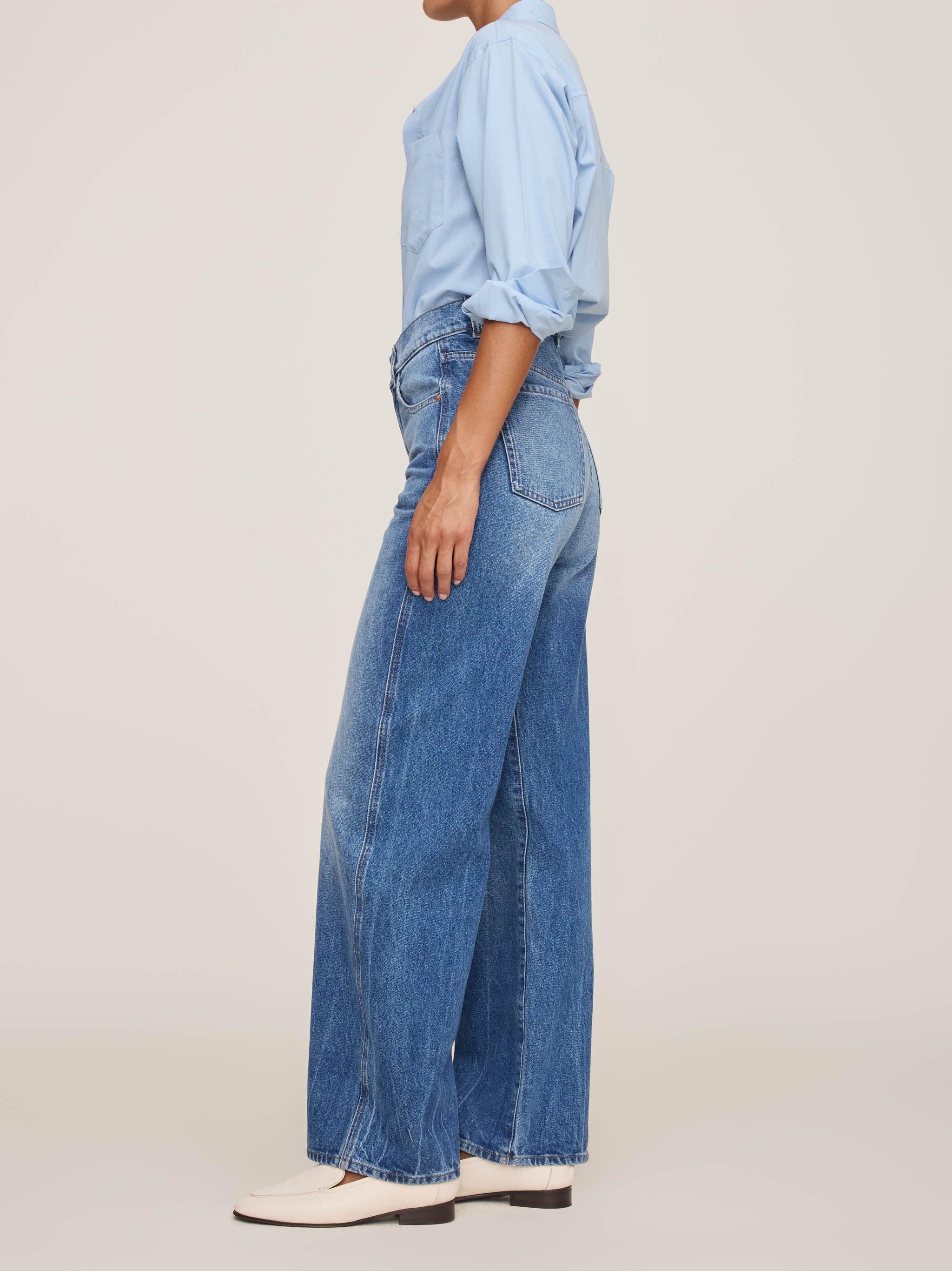 Faye Oversized Shirt | Lt Blue Poplin