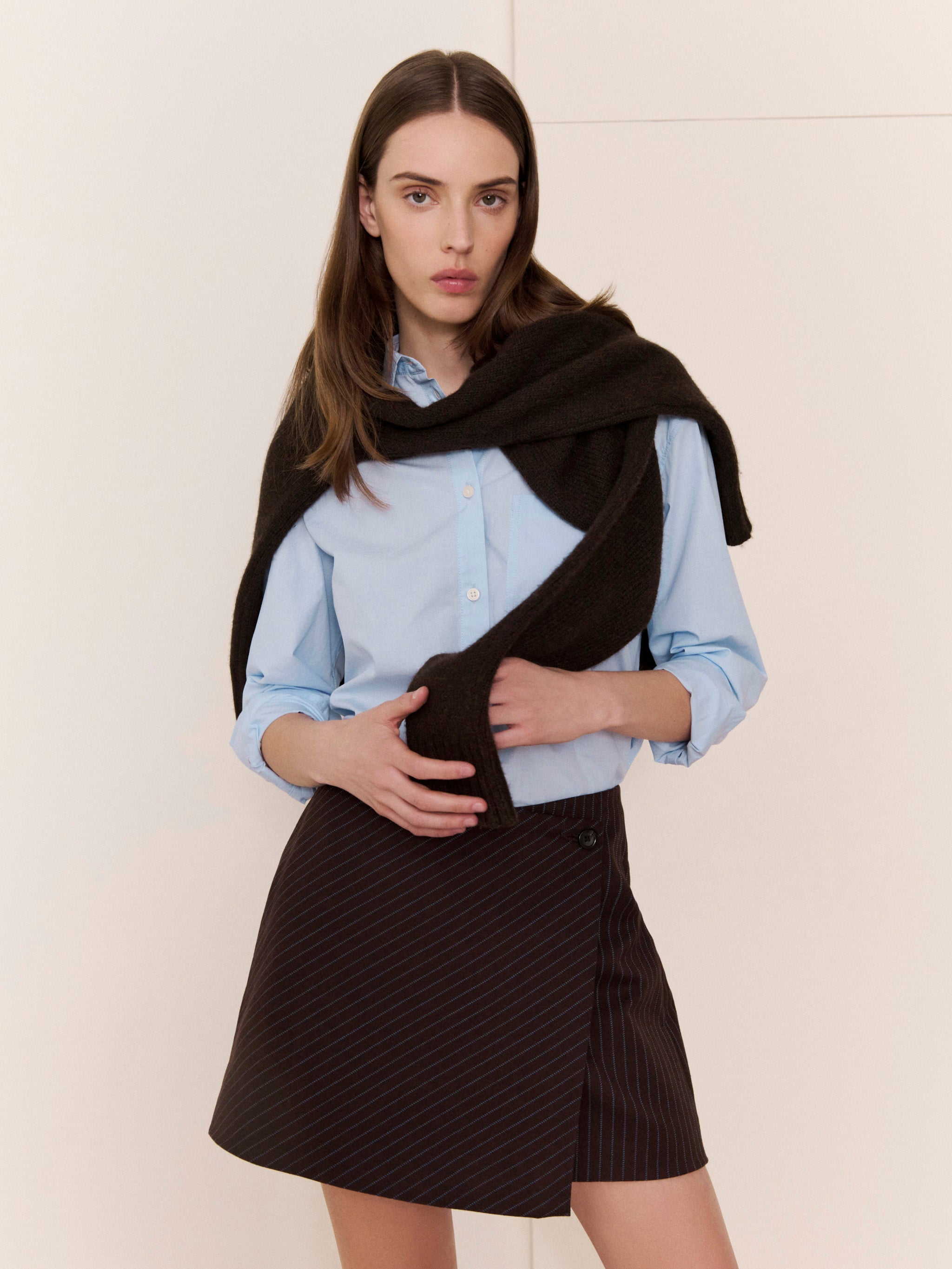 Faye Oversized Shirt | Lt Blue Poplin