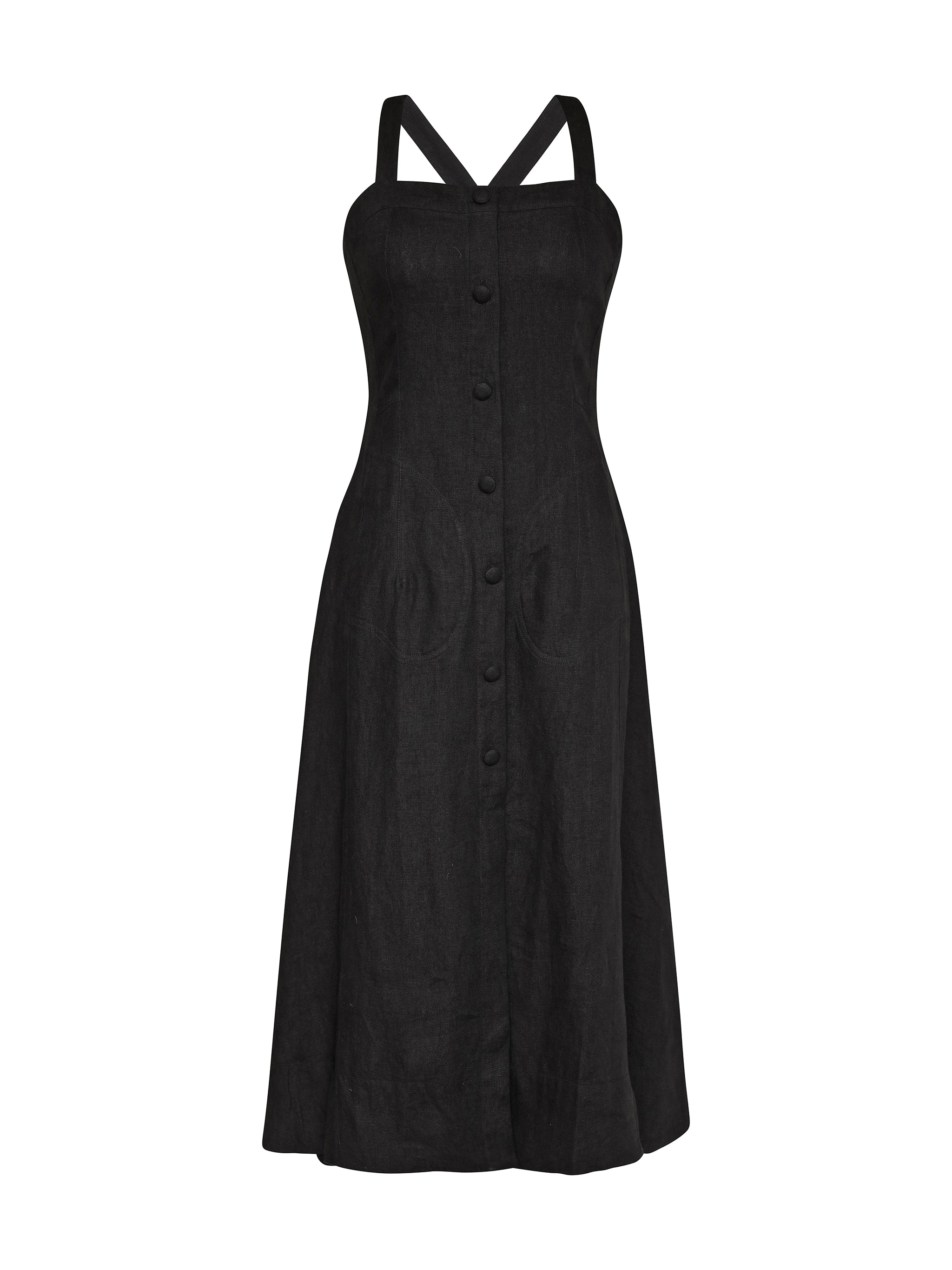 Danika Dress | Black Linen