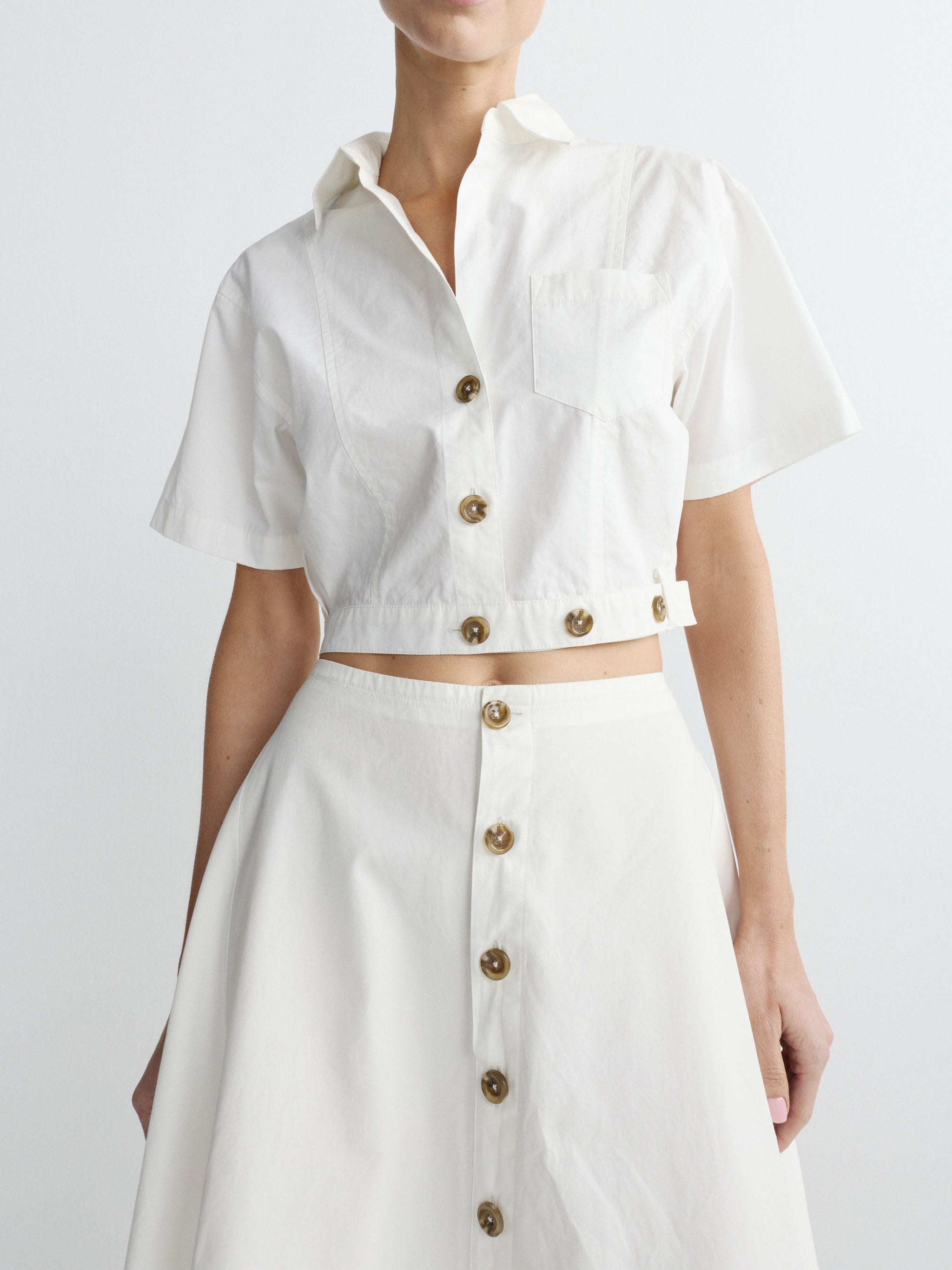 Peonie Skirt Midi | White Poplin | DL1961 Premium Denim