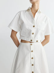 Myla Top | White Poplin