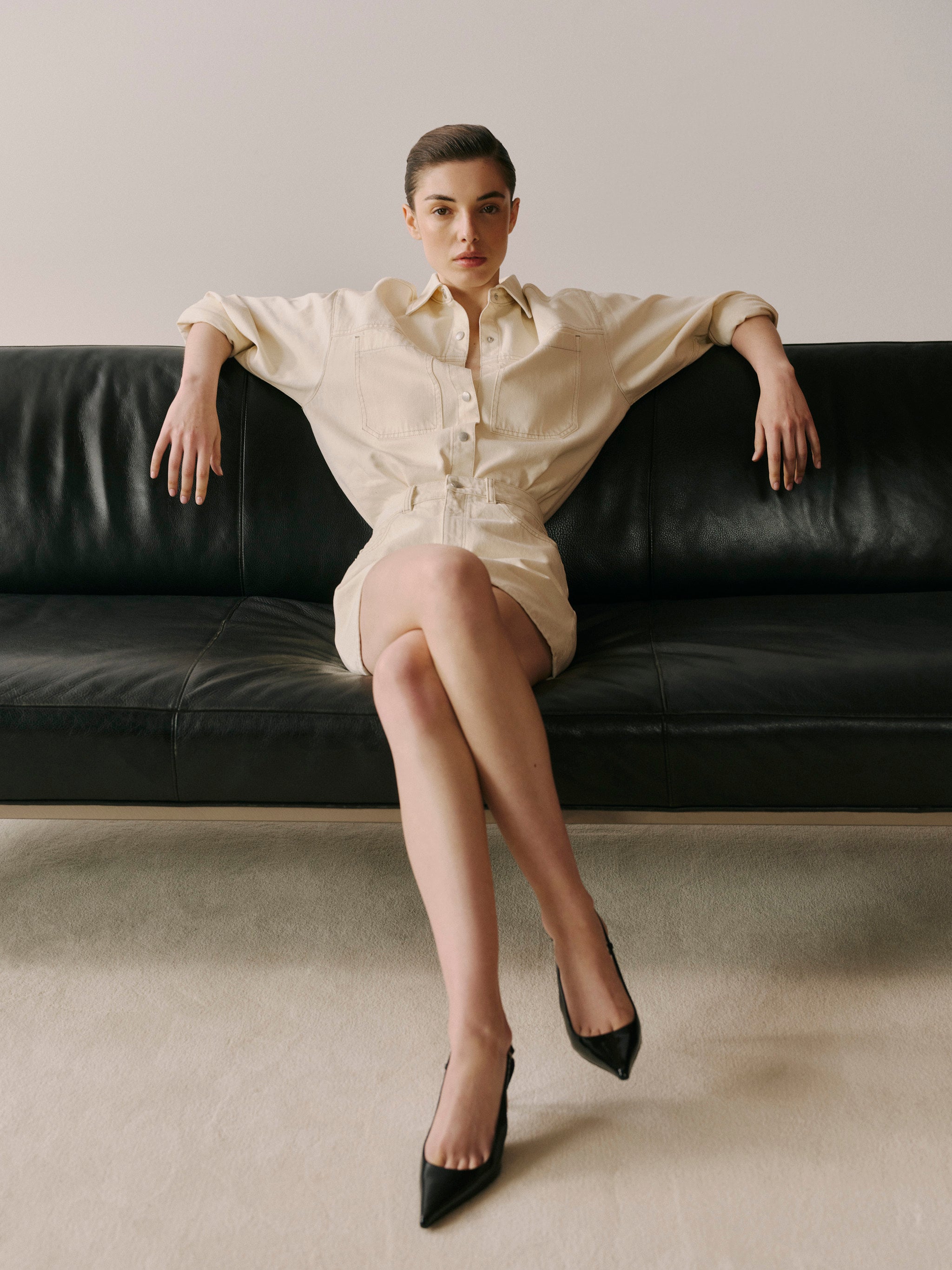 Alma Skirt Mini | Ecru