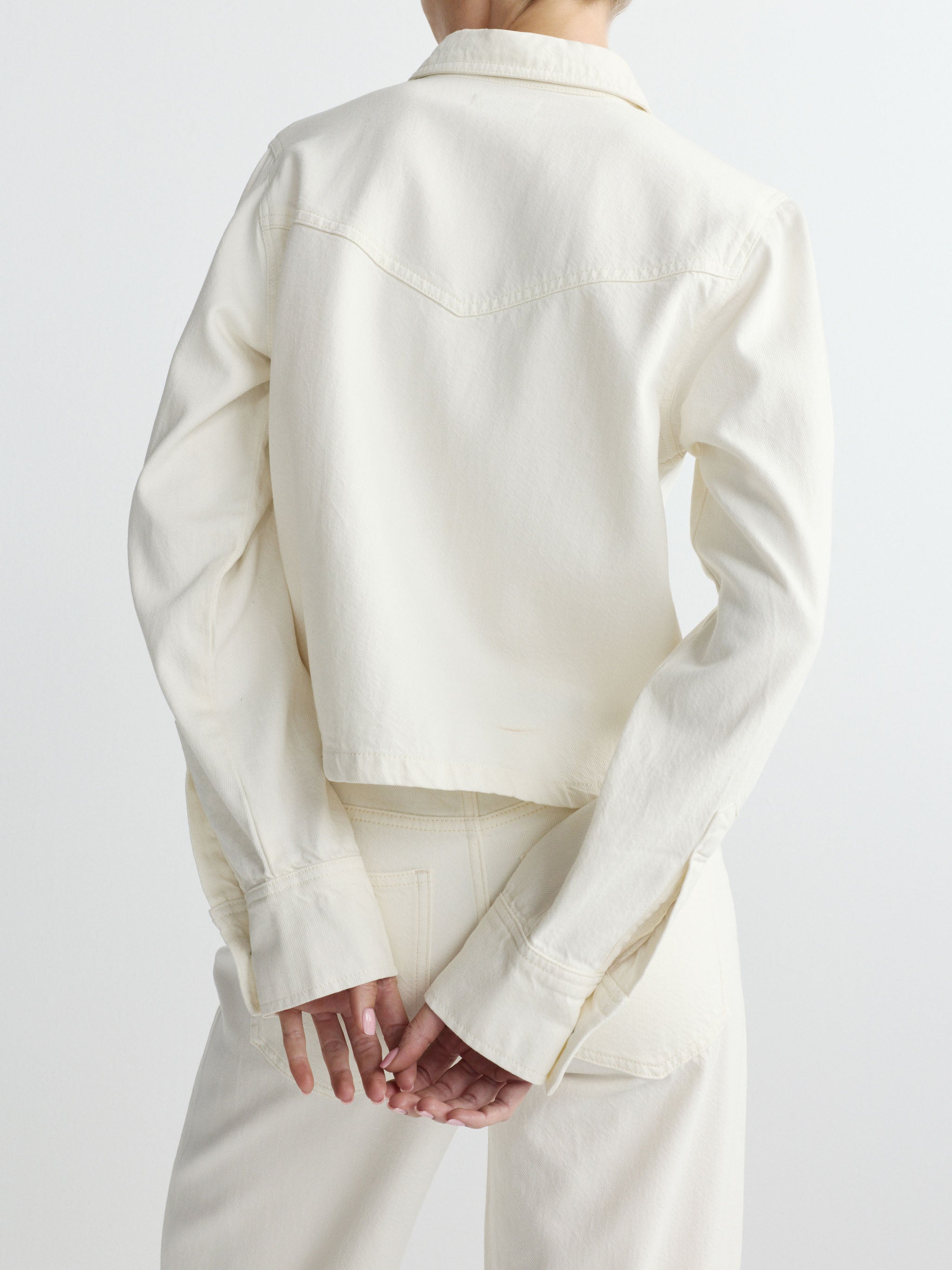 DL Aura Montauk Long Sleeve Denim Shirt | Eggshell
