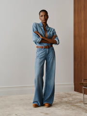 Alex Baggy Wide Leg Low Rise 32” Jeans | Riverbank Aura