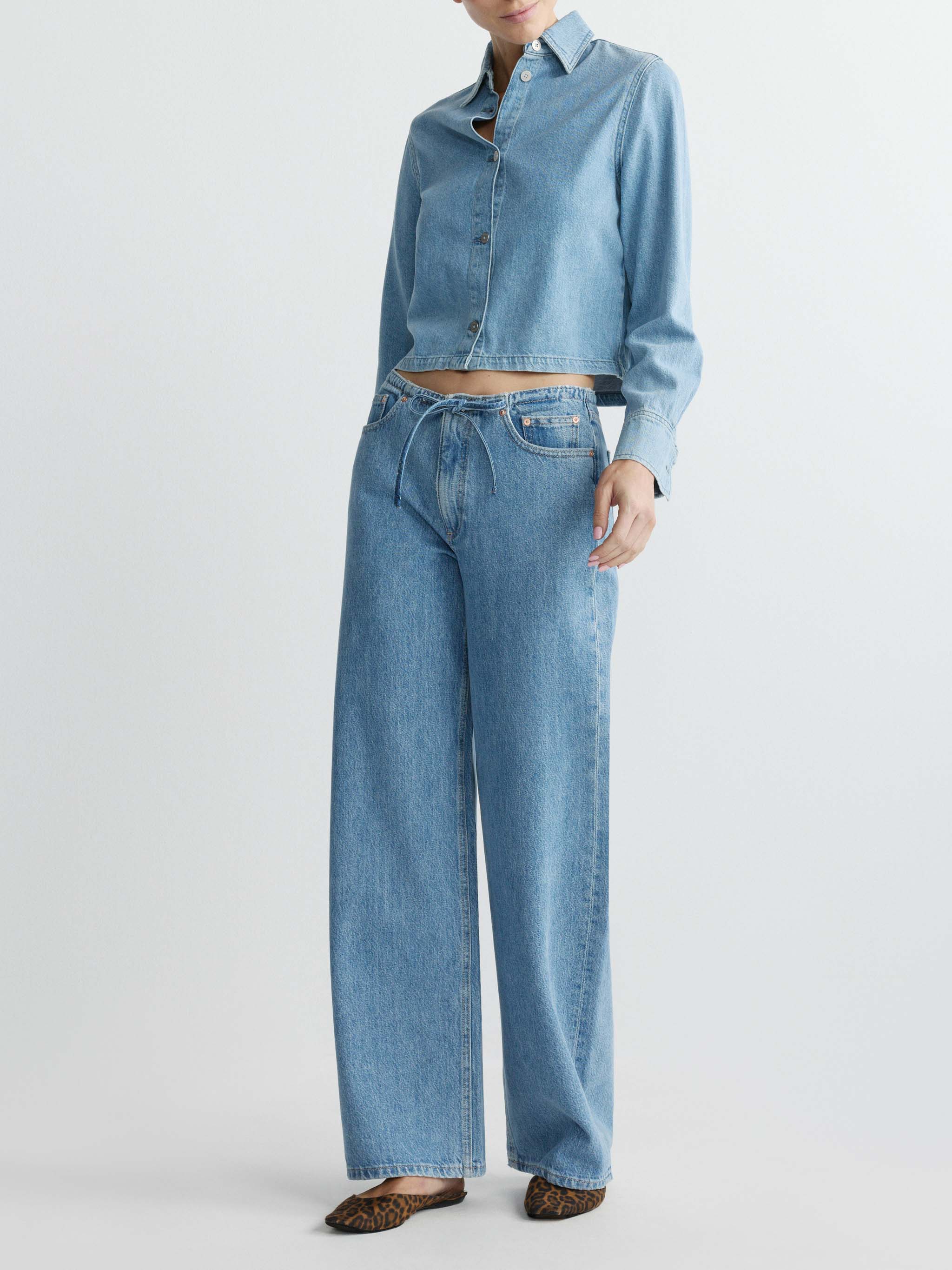 Sienna Low-Slung Wide Leg Relaxed 31” Jeans | River Aura