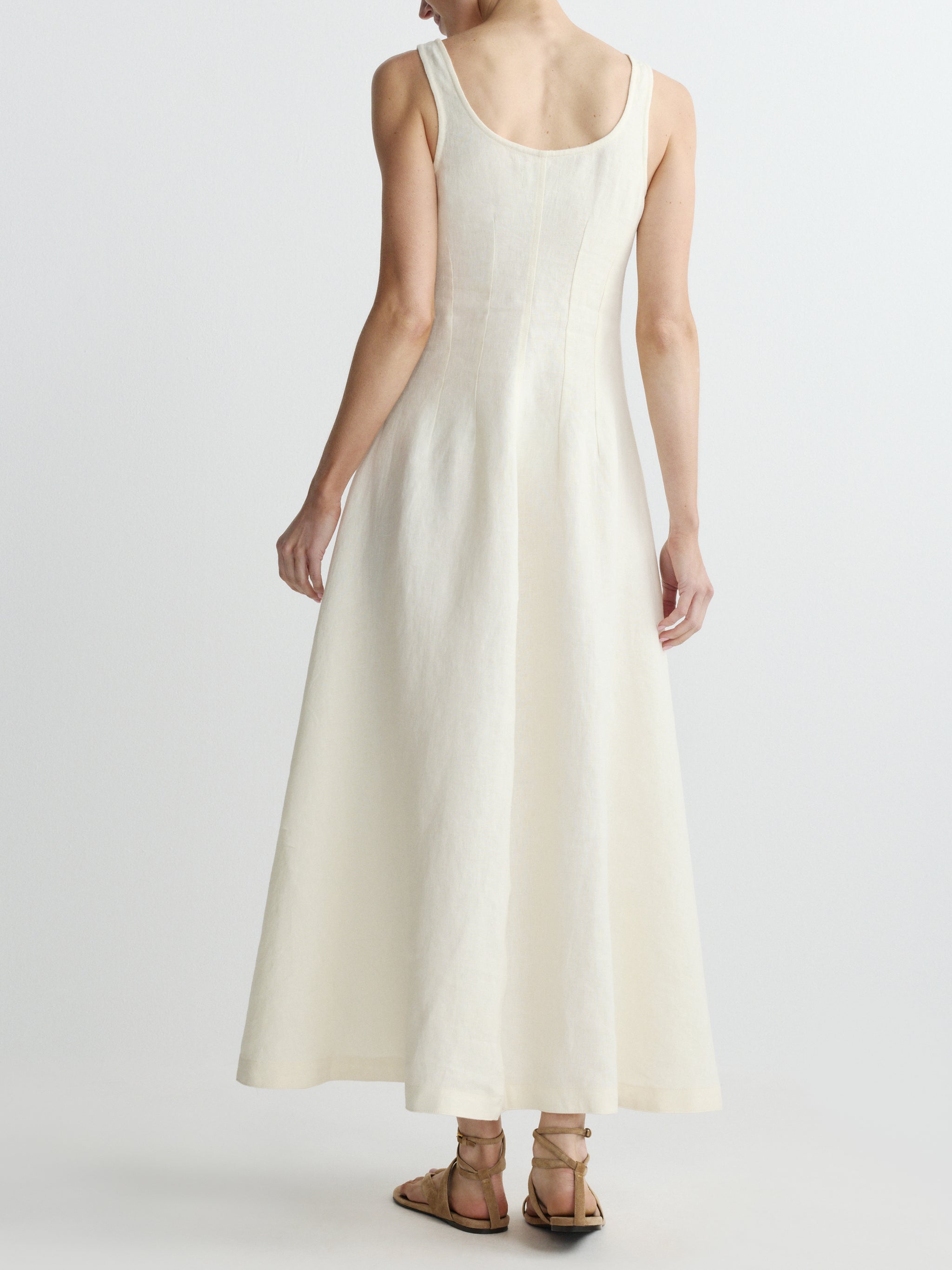 Montauk Dress Sleeveless Maxi | Crema Linen