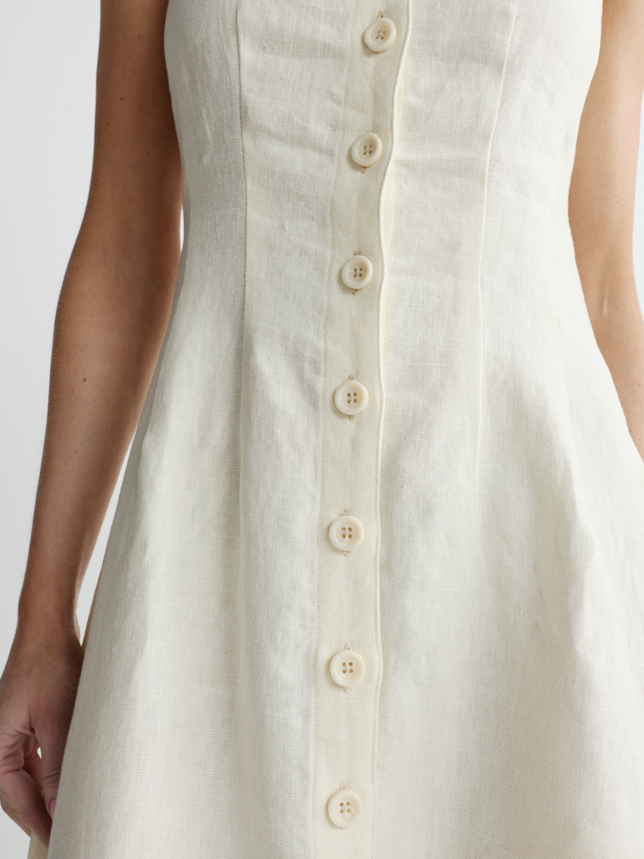 Montauk Dress Sleeveless Maxi | Crema Linen