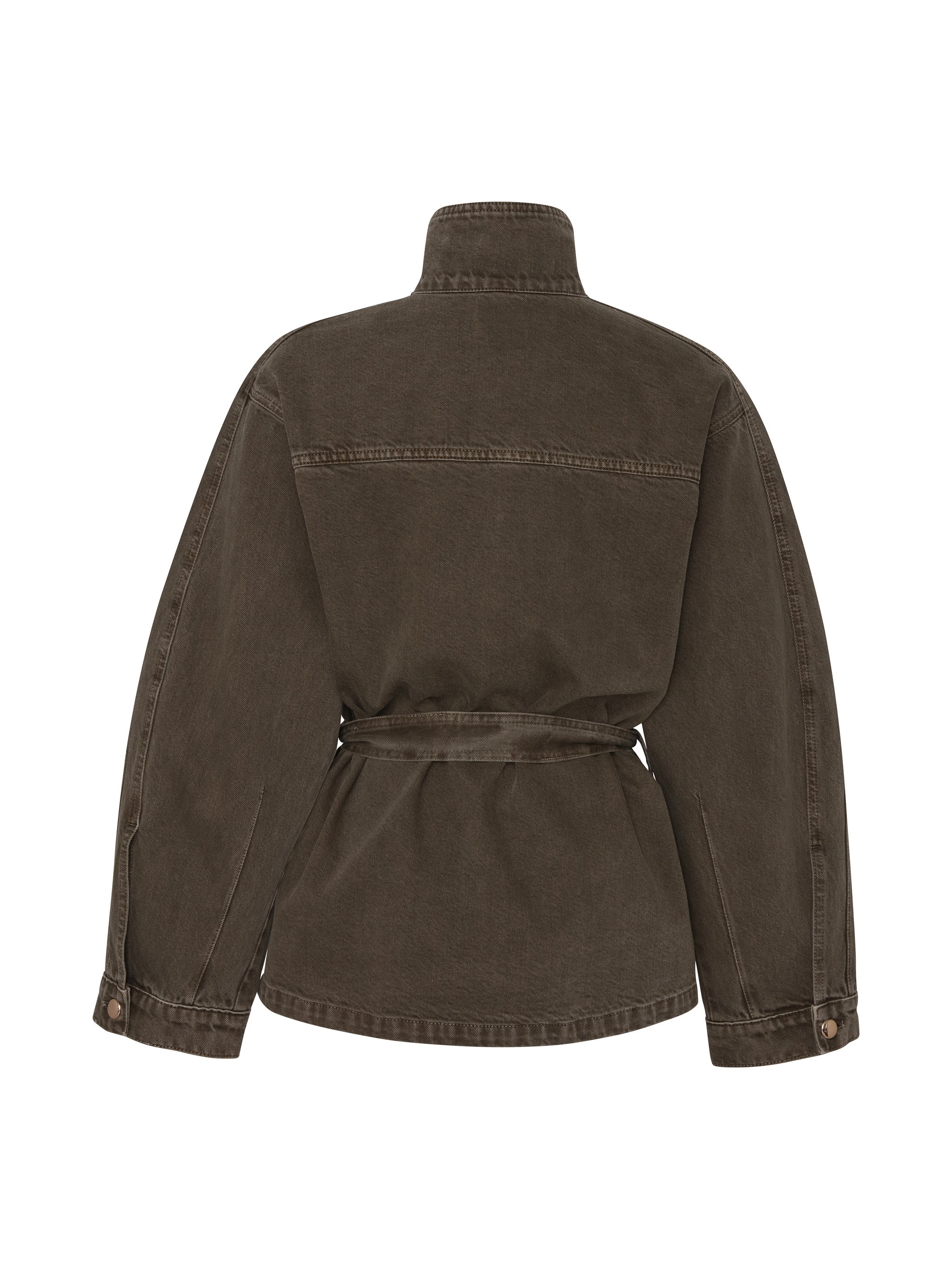 Shiloh Jacket in Pine, ghost-mannequin product shot on white, back view.
