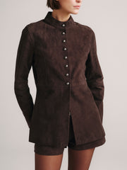 x Olympia Maria Suede Jacket | Tobacco Suede