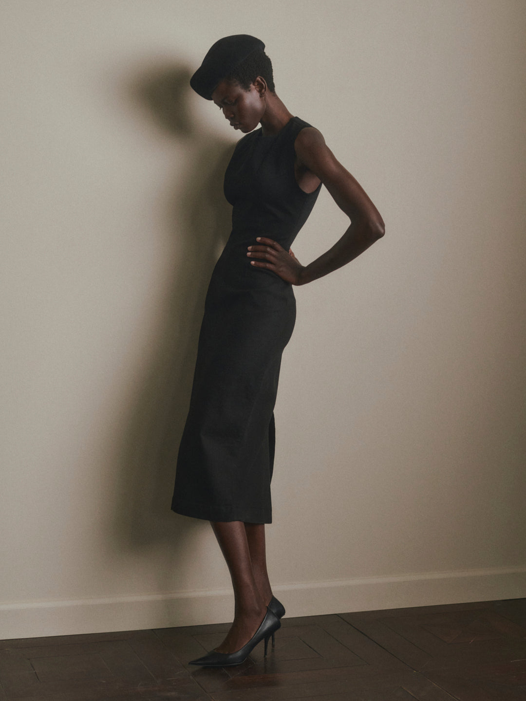 Esme Midi Instasculpt™ Denim Dress | Black