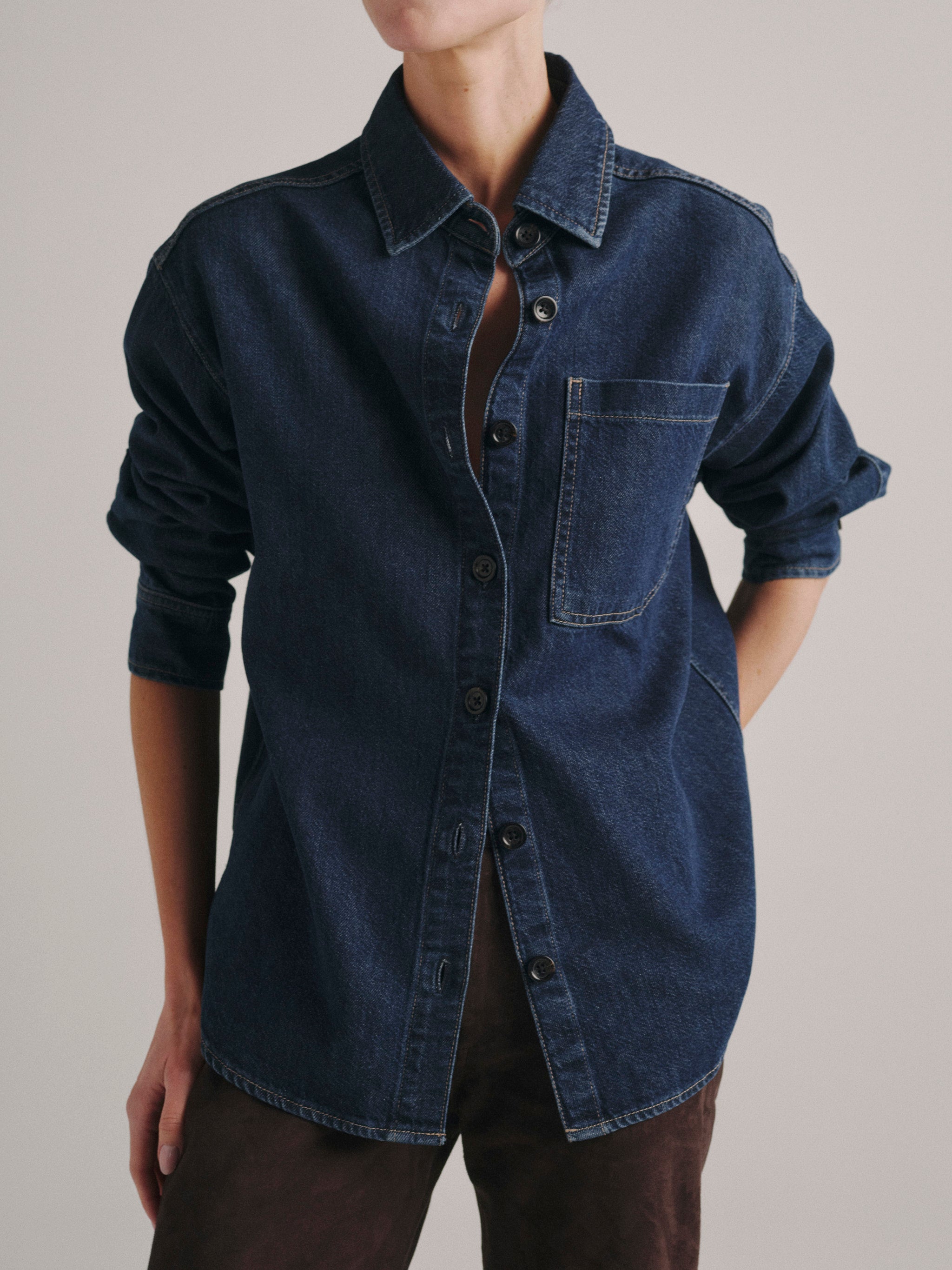 Addison Denim Overshirt | Inkwell Aura