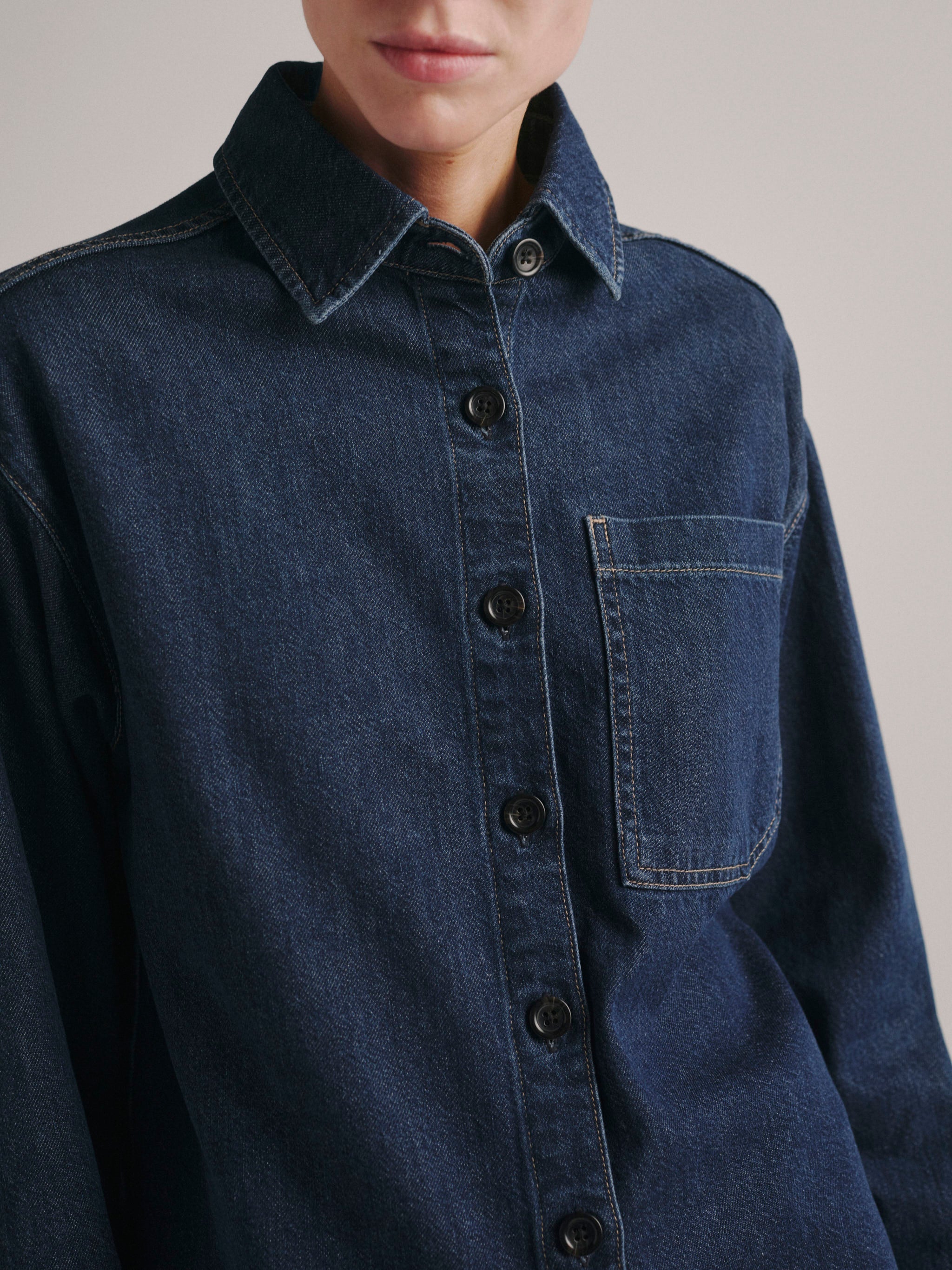 Addison Denim Overshirt | Inkwell Aura