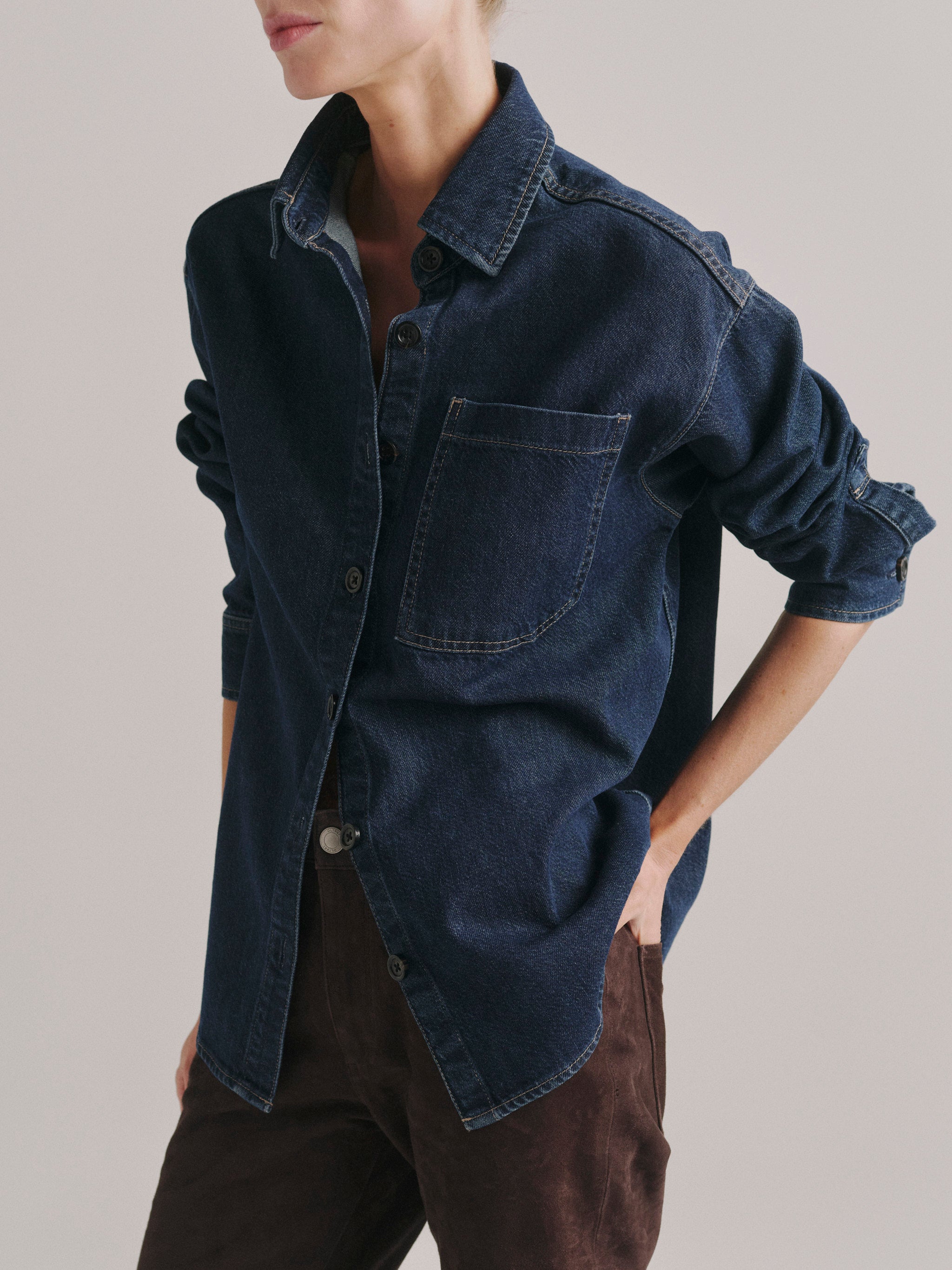 Addison Denim Overshirt | Inkwell Aura