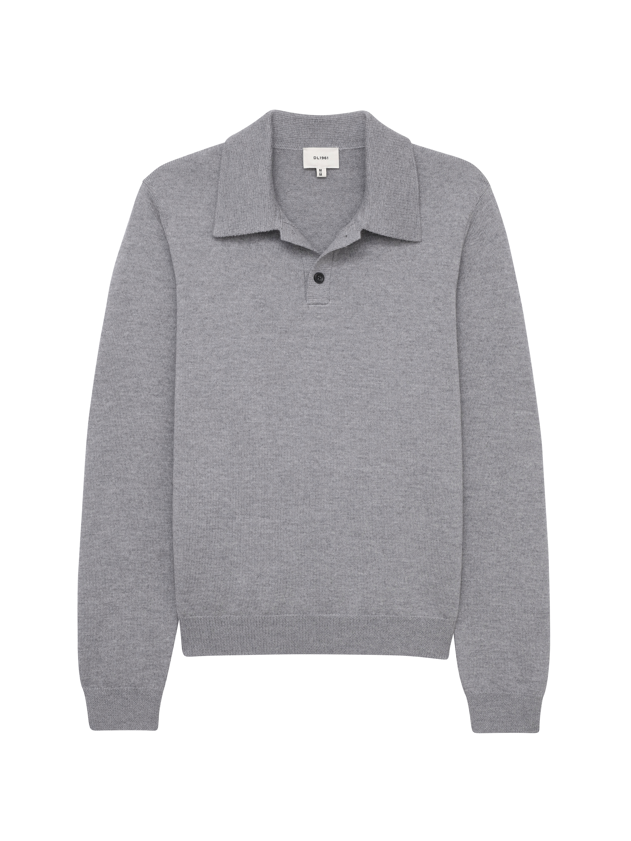Knit Polo Long Sleeve | Grey Melange