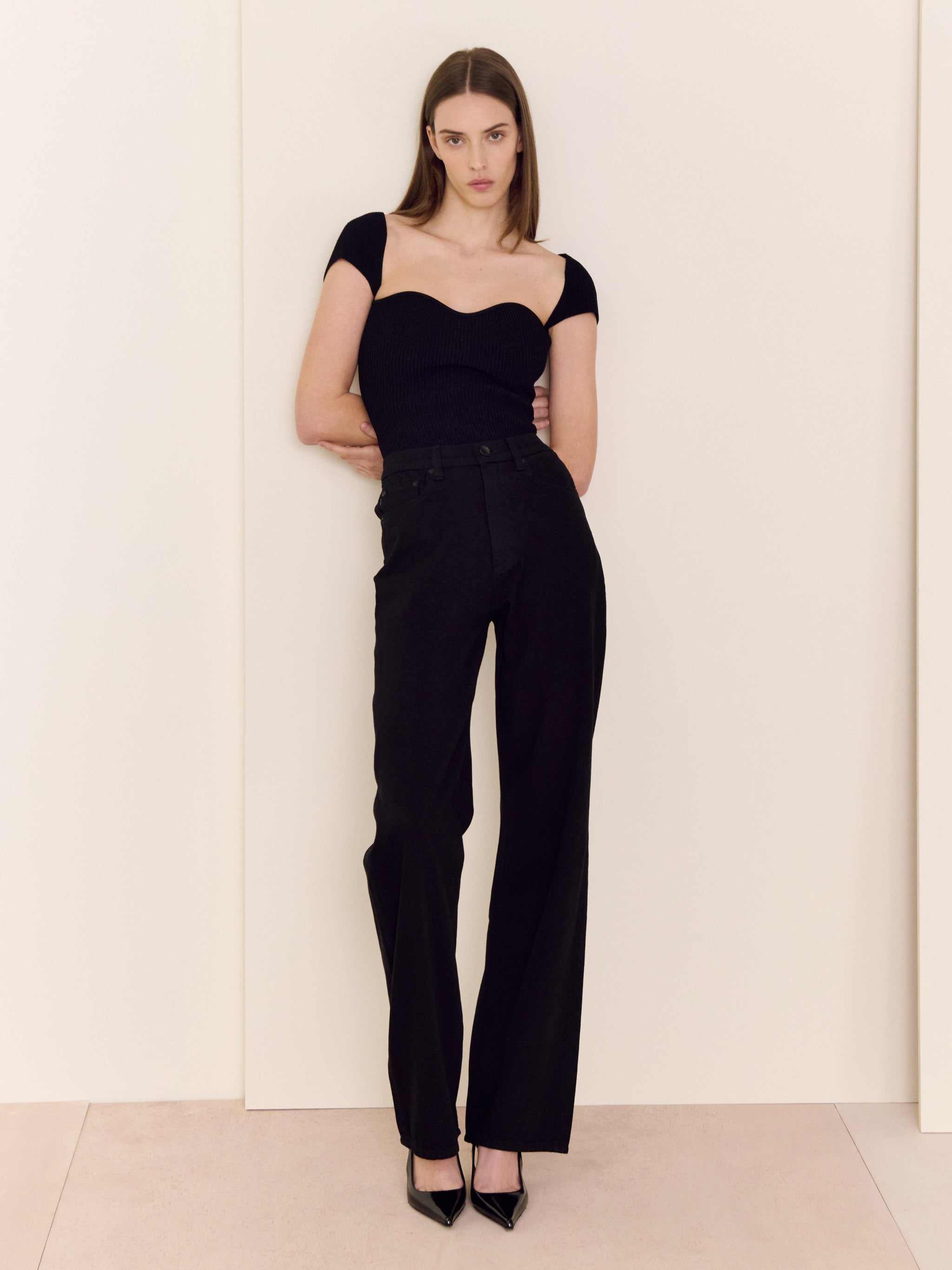 Heart Knit Top Instasculpt™ Rib | Black