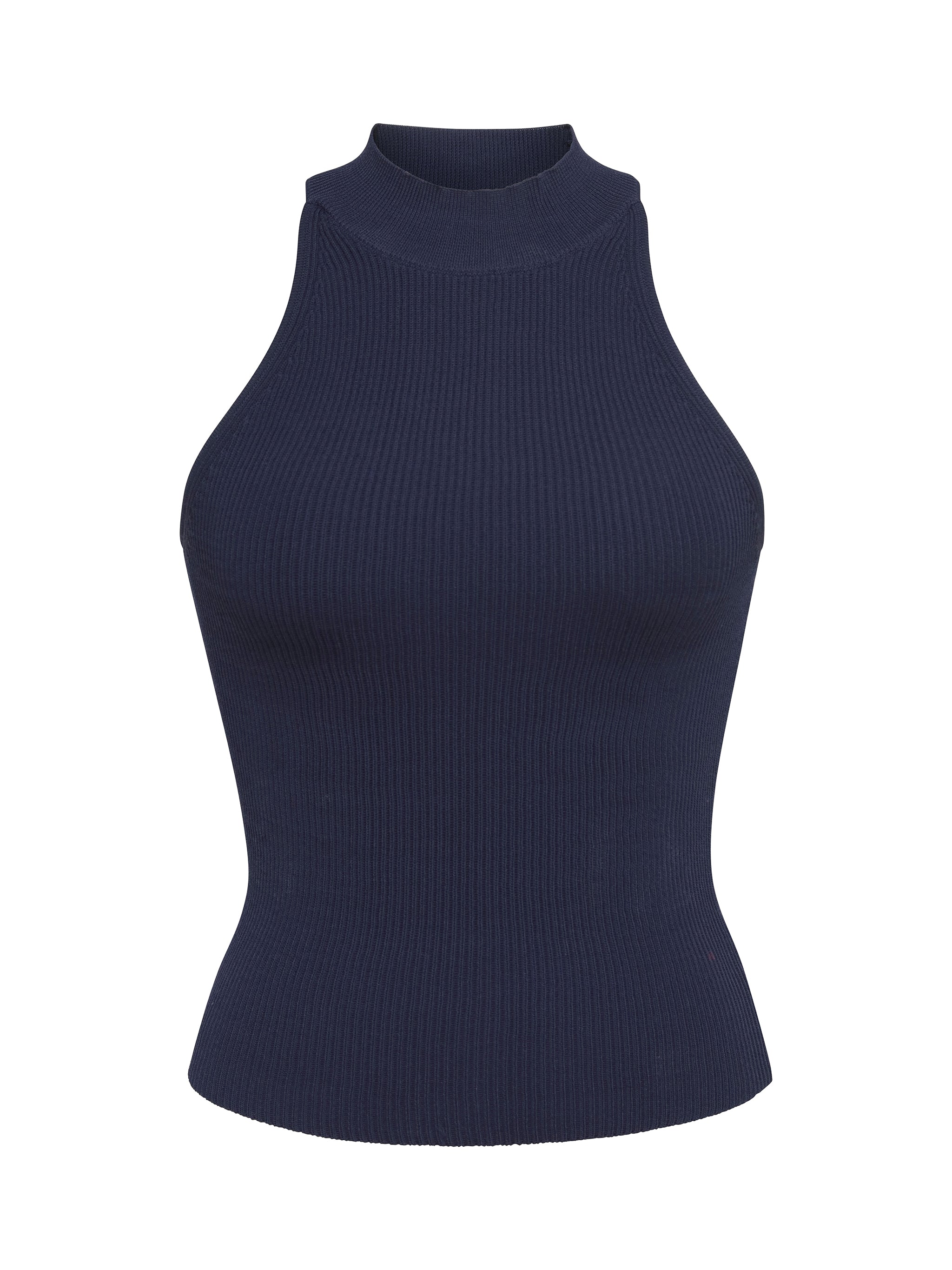 Mock Neck Top Instasculpt™ Rib | Bright Navy