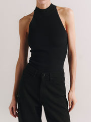 Mock Neck Top: Instasculpt™ Rib | Black