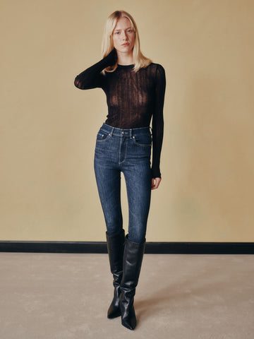 women's skinny blue jean