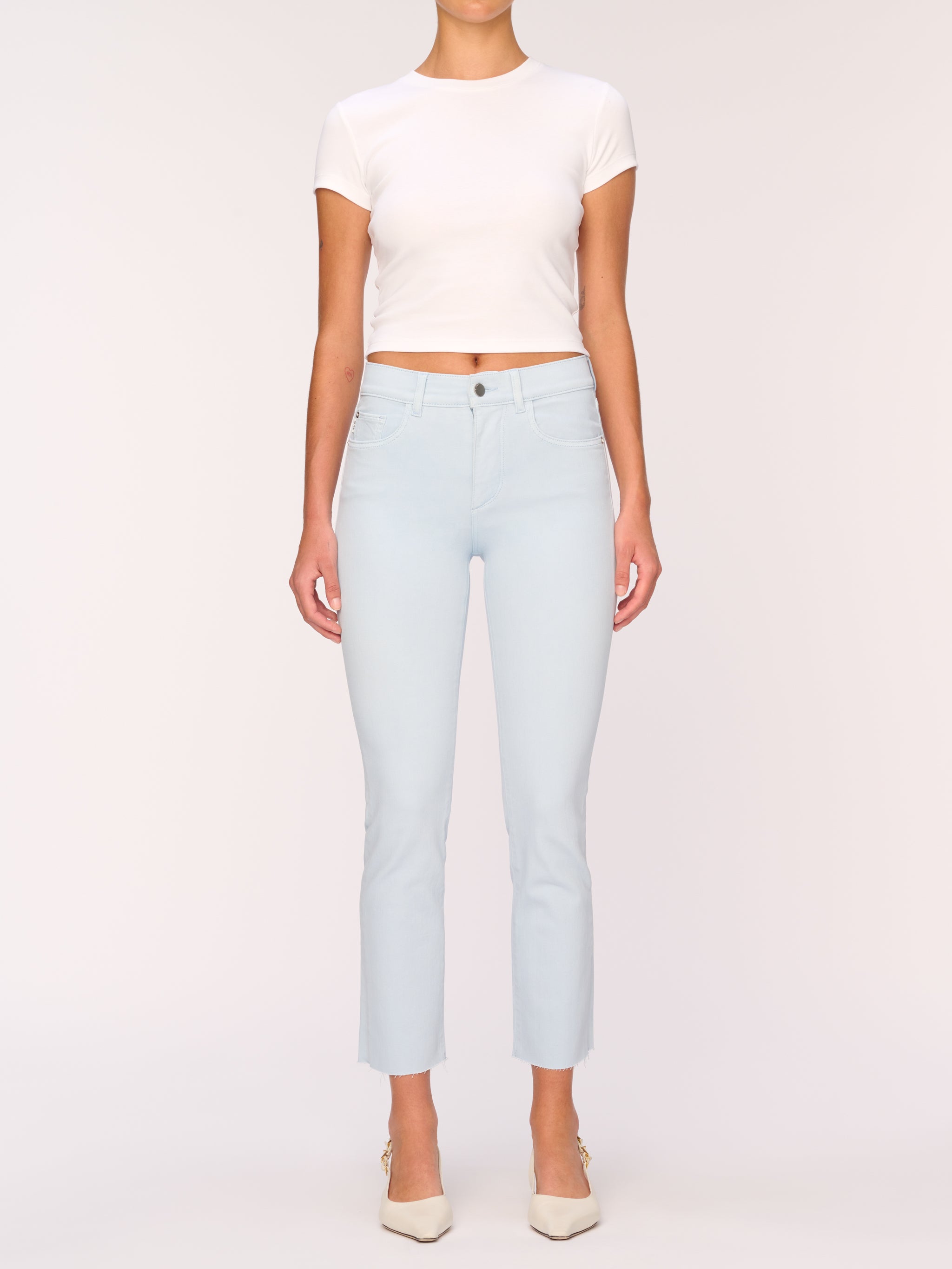 Mara Straight Mid Rise Instasculpt Ankle Jeans | Cerulean – DL1961