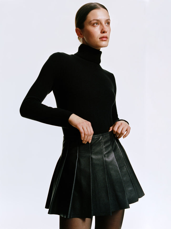 Pleated Skirt | Obsidian