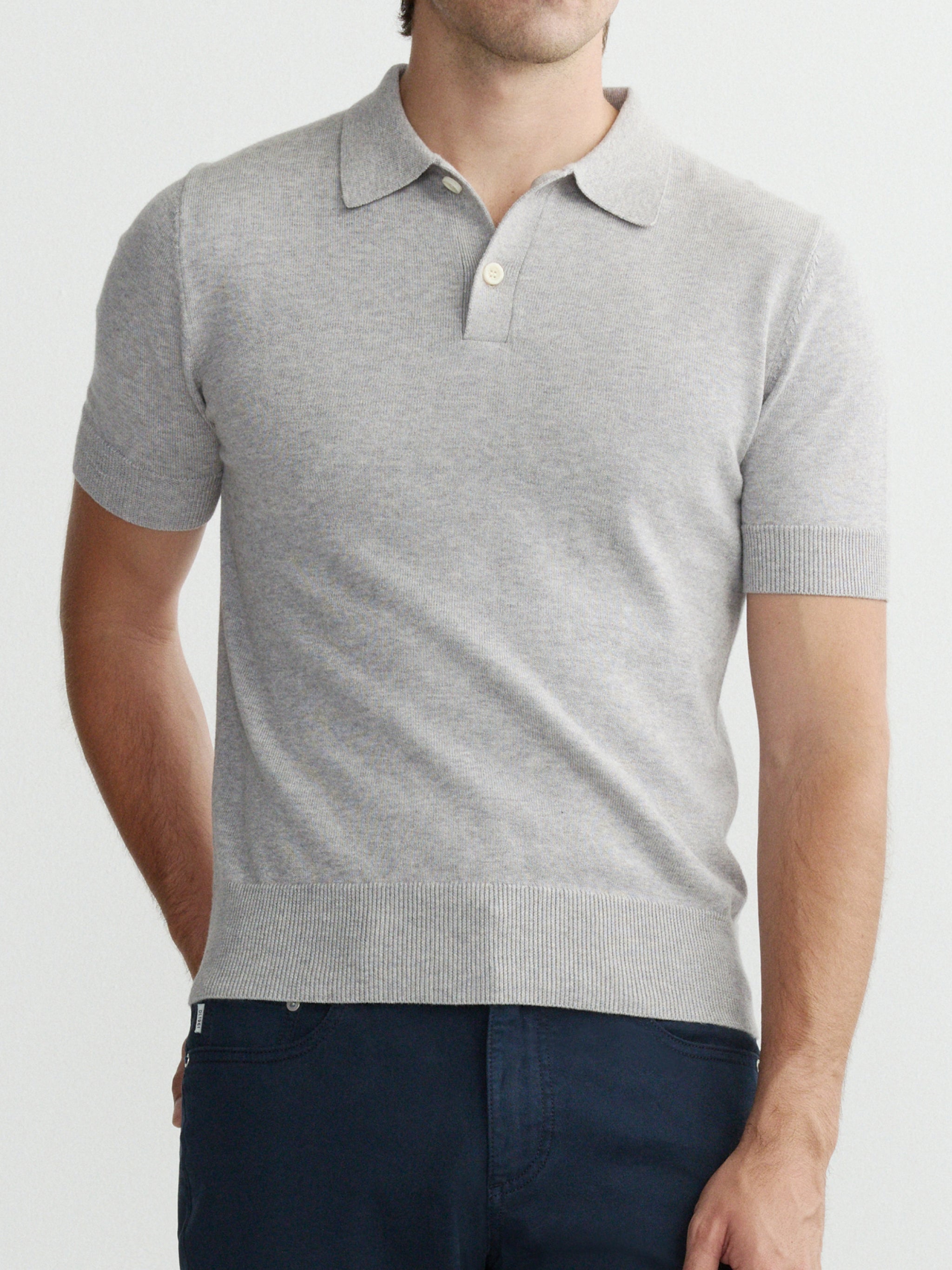 Knit Polo: Short Sleeve | Concrete