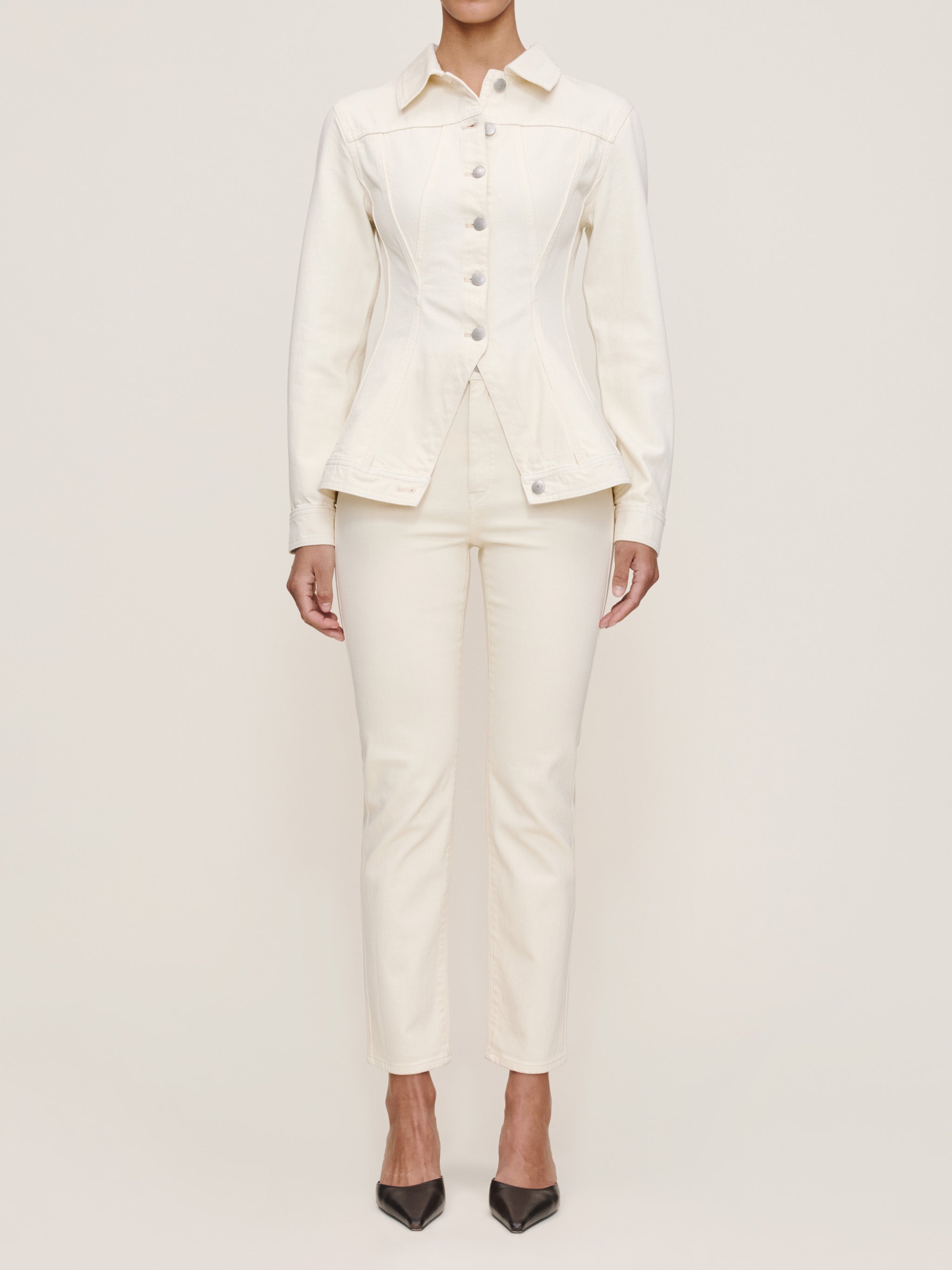 Peplum Jacket | Ecru