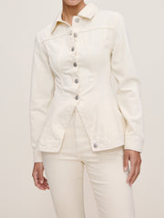 Peplum Jacket | Ecru