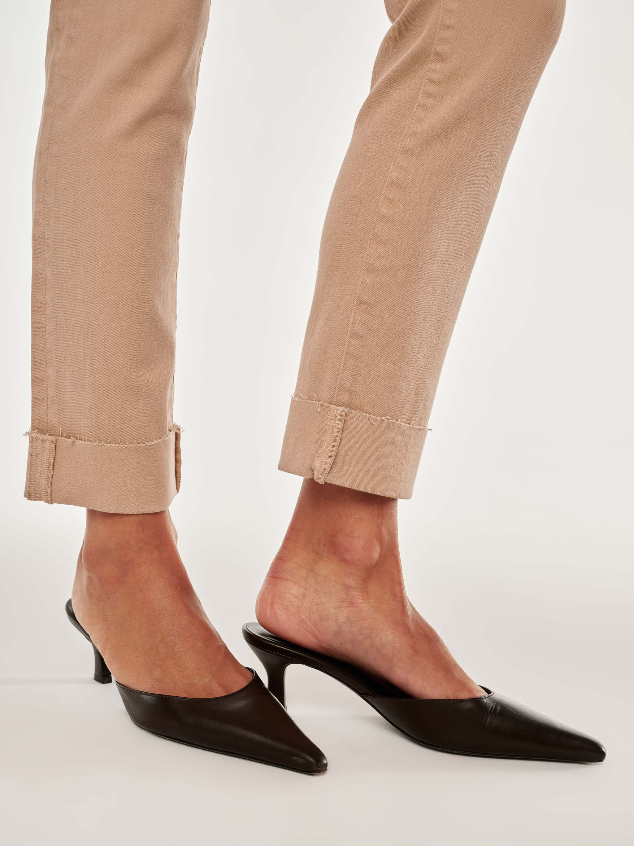 Mara Straight Mid Rise Instasculpt™ Ankle Jeans | Almond Cuffed