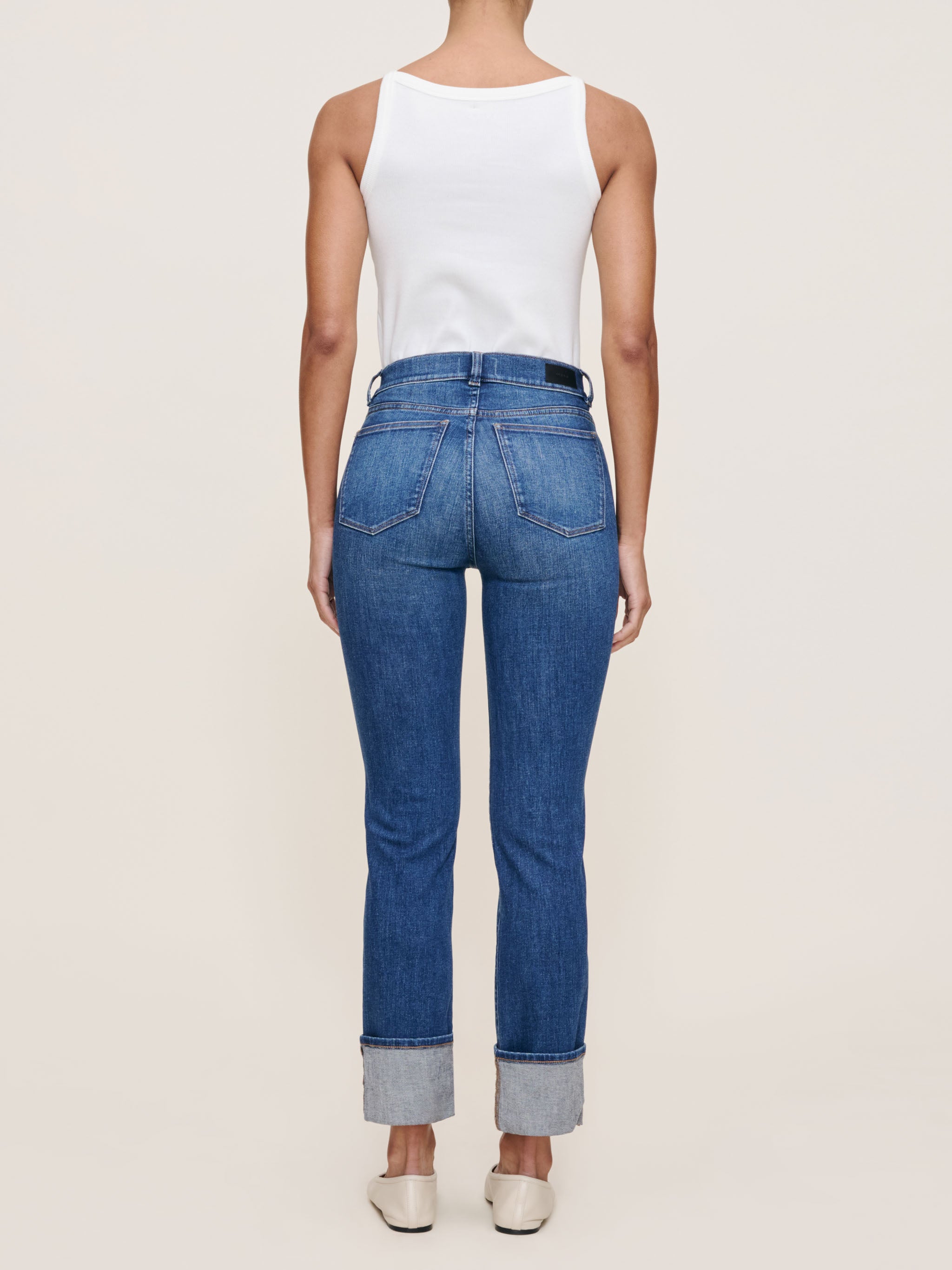 Mara Straight Mid Rise Instasculpt™ Ankle Jeans | Solace Cuffed