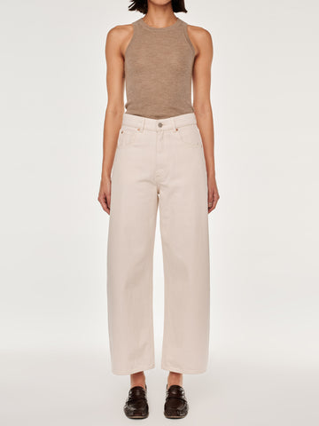 women's barrel white jean