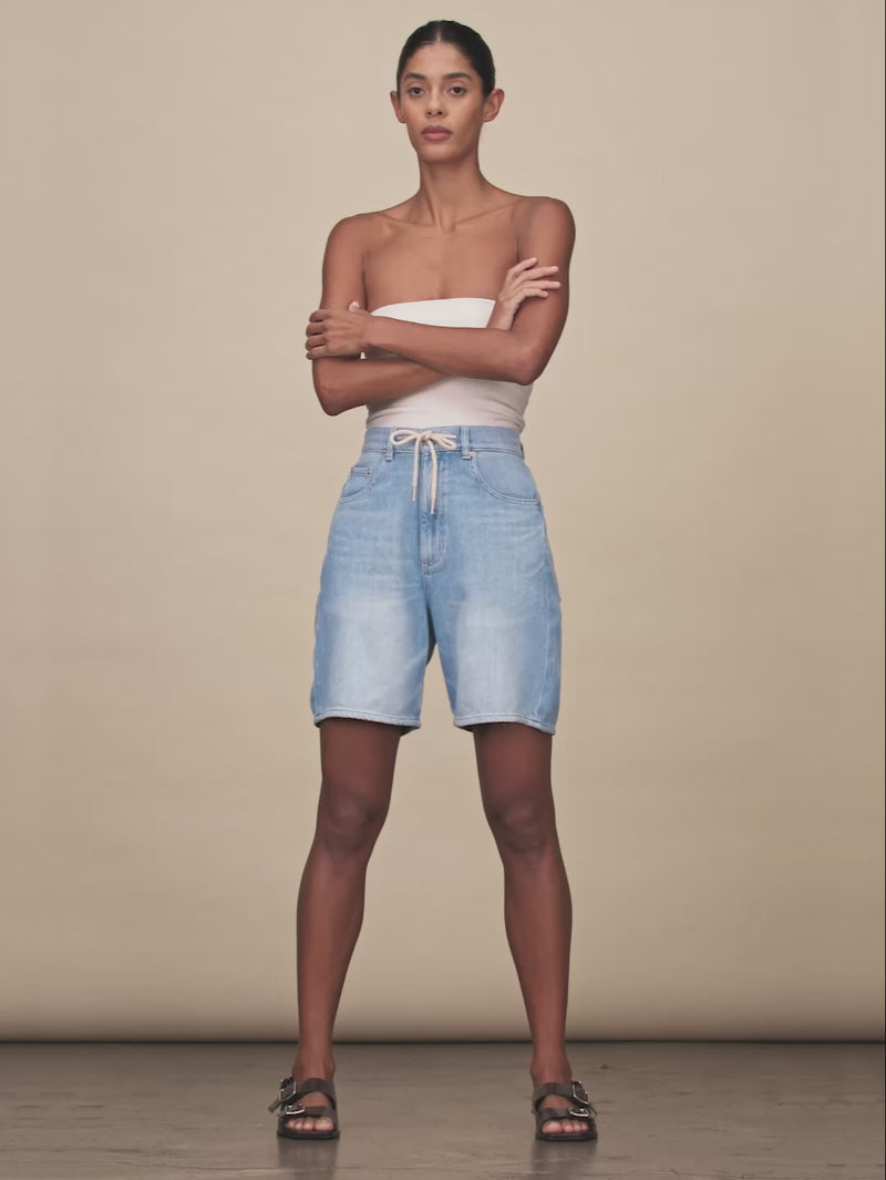 women's barrel blue jean