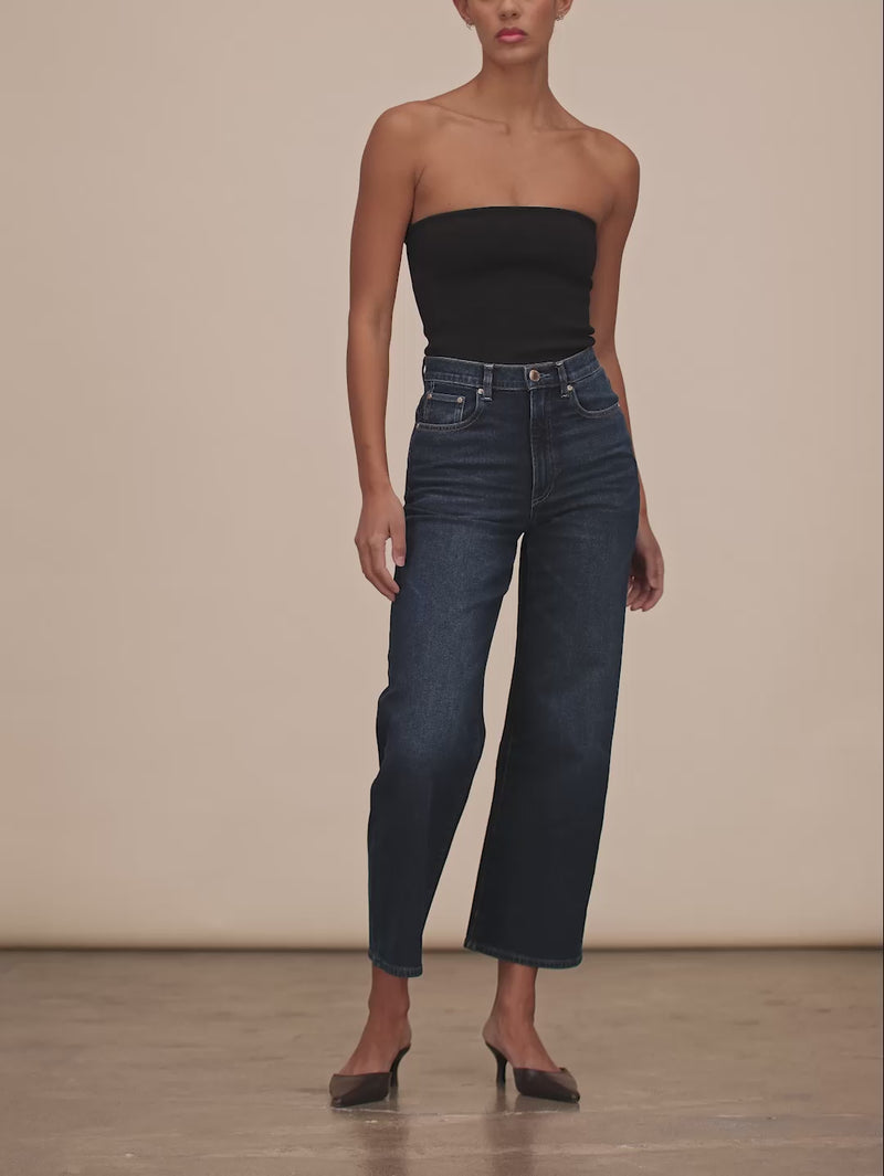 women's wide leg blue jean