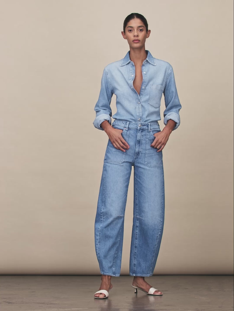 women's barrell blue jean