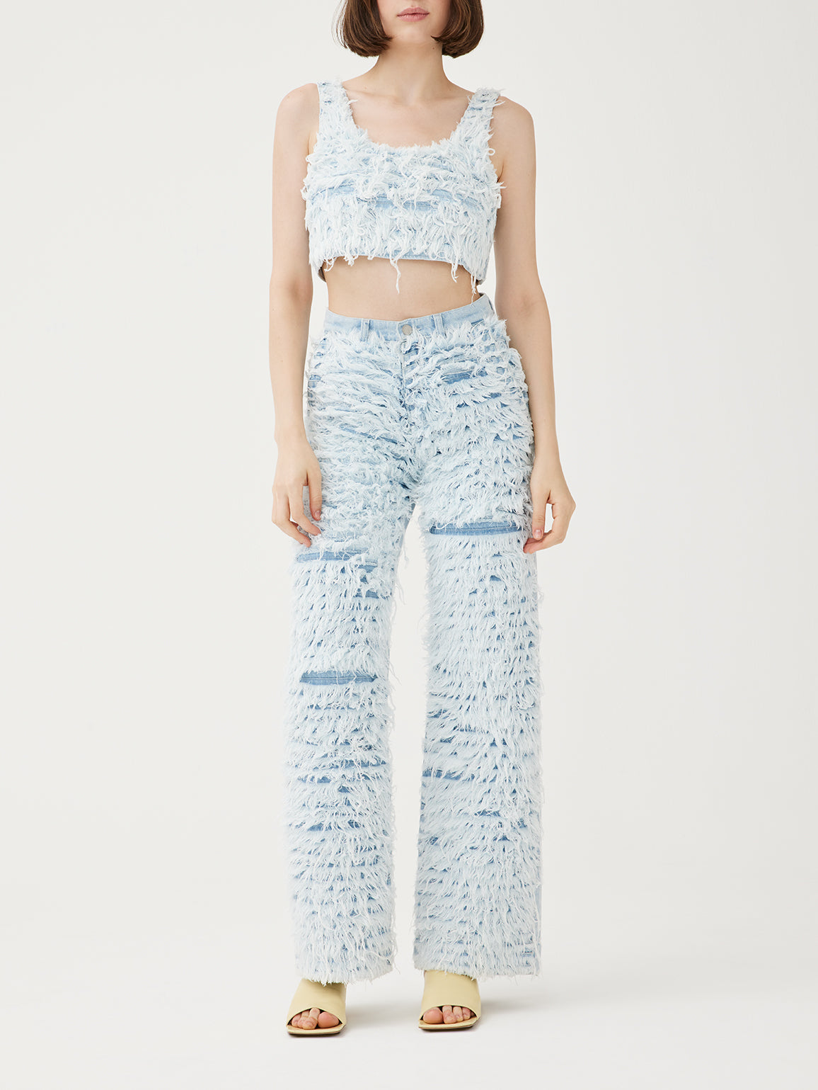 Eco Patchwork Relaxed Tapered Cropped Jeans